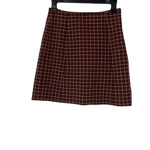 NWOT Aritzia Babaton Plaid Hopper A-Line Mini Skirt Sz 2 Red